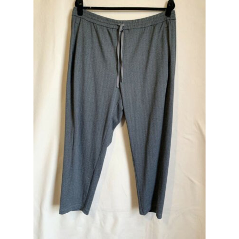 Eileen Fisher Gray Herringbone Pattern Pants, sz L, Excellent Condition